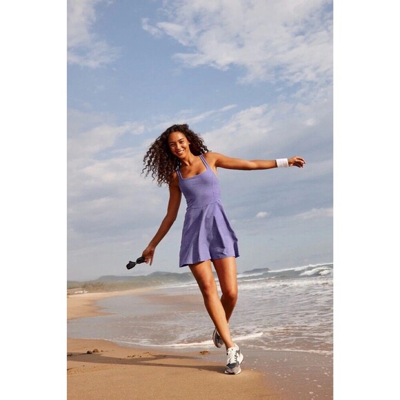 Beyond Yoga Spacedye Court Appeal Mini Dress Size XL Indigo Heather Athleisure - Picture 3 of 16